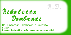 nikoletta dombradi business card