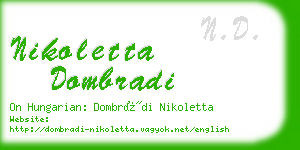 nikoletta dombradi business card